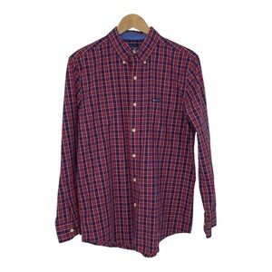CHAPS red, white & blue plaid button down easy care shirt, M